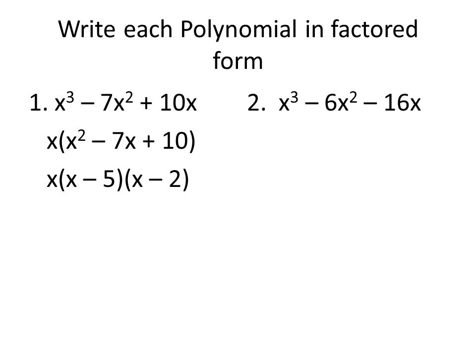 Factor Polynomials